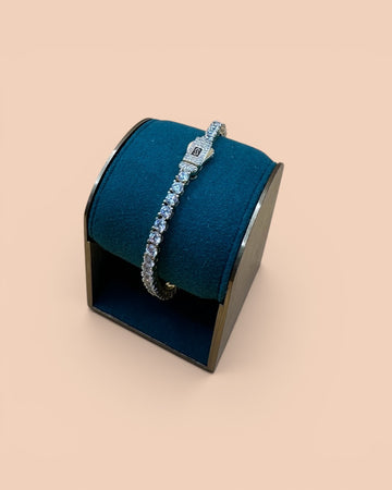 Brățară Tennis Monaco Damă Placată cu Aur 18K 3mm