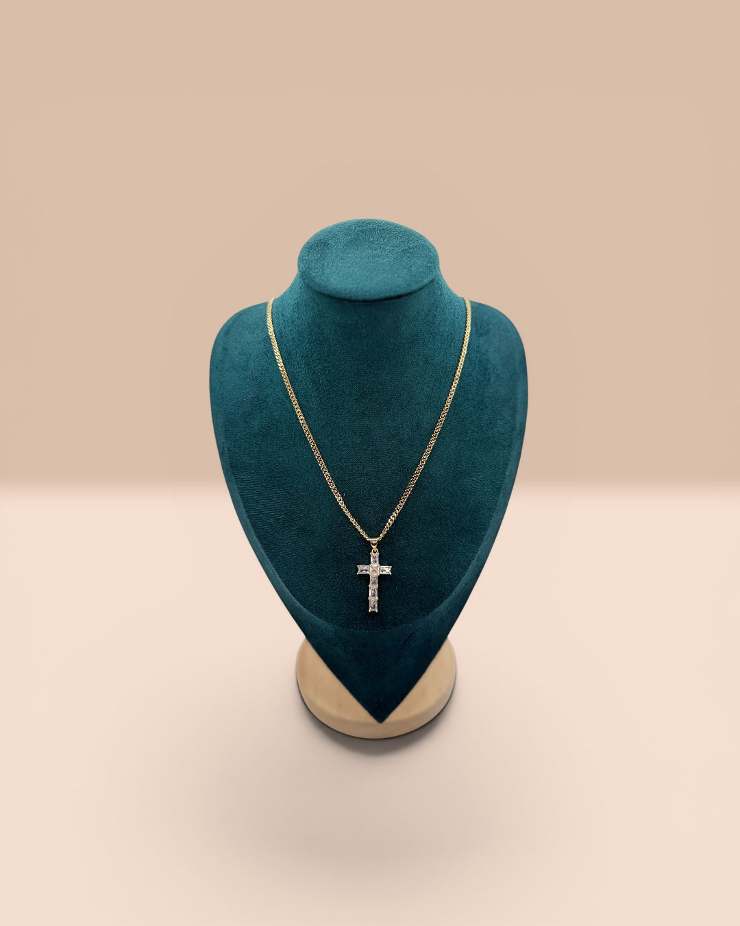 Colier Gold Cross Damă/Bărbat Placat cu Aur 18K