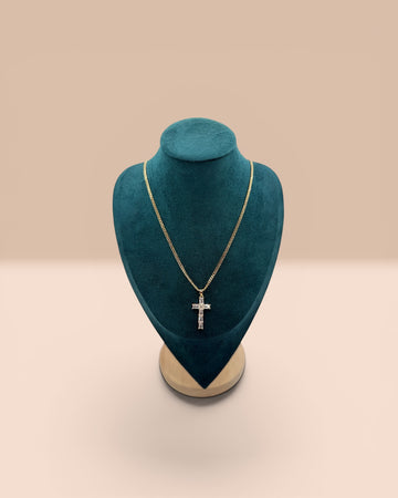 Colier Gold Cross Damă/Bărbat Placat cu Aur 18K