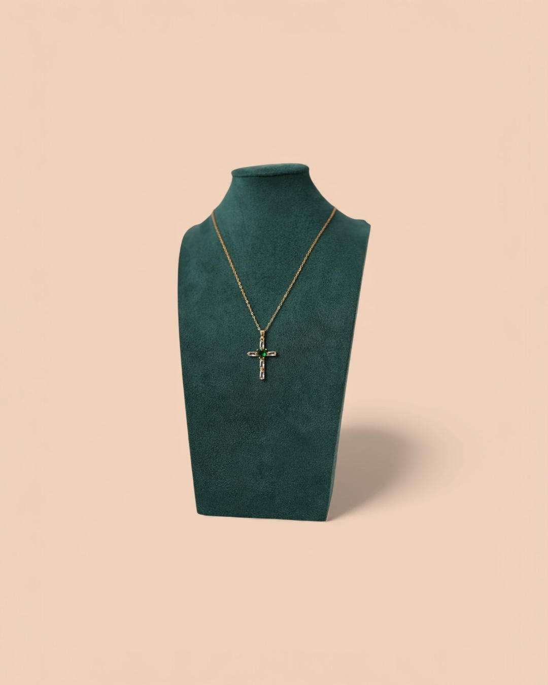 Colier Green Heart Damă Oțel Inoxidabil