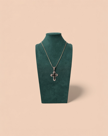 Colier Black Cross Damă Oțel Inoxidabil