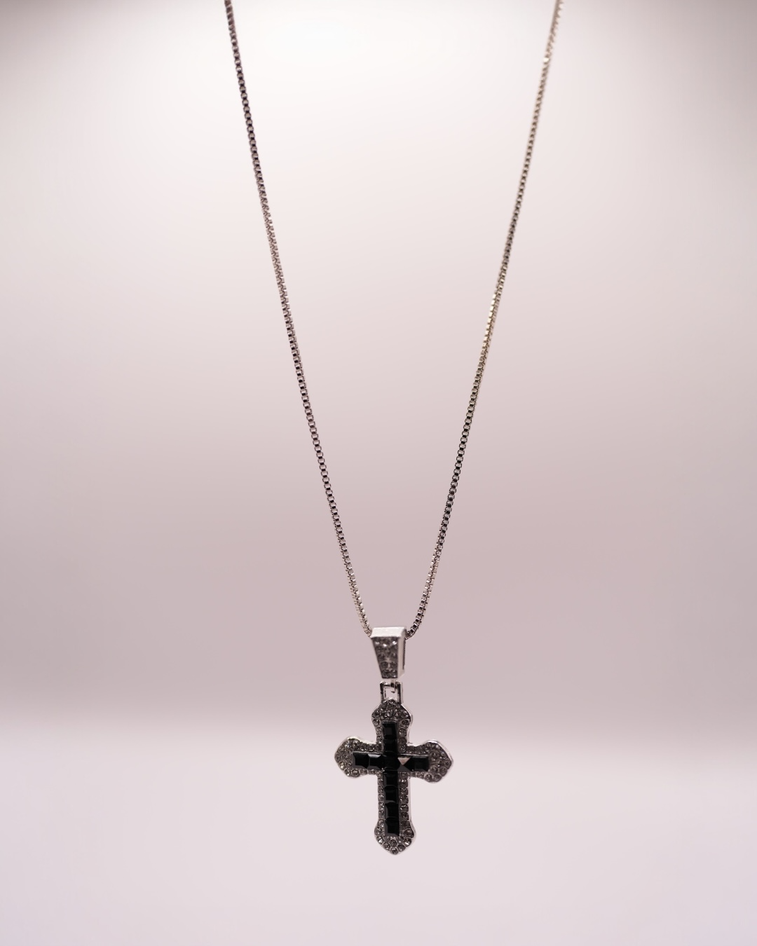 Colier Black Cross Damă Oțel Inoxidabil